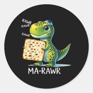 Pover Maror Ma-roar Dinosaur Funny Pesach Toddler  Classic Round Sticker