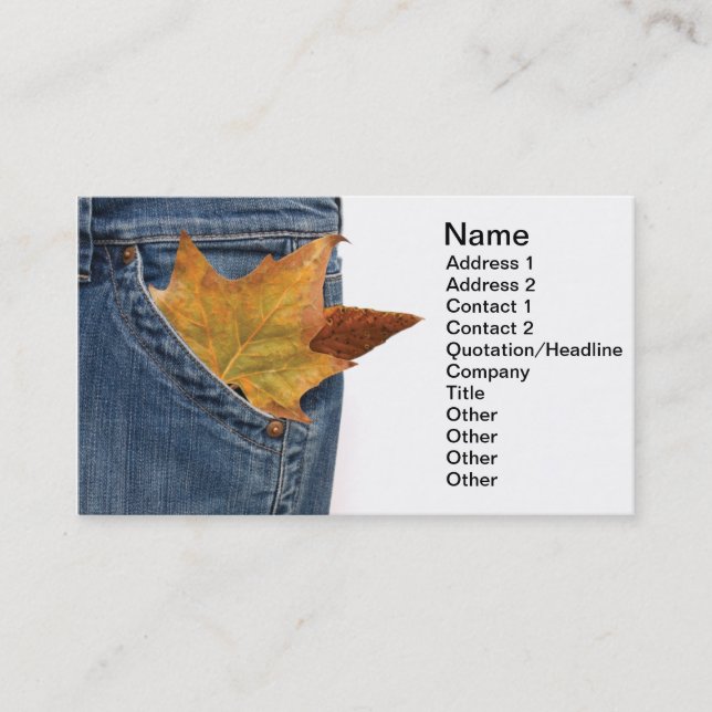 Poverty Business Card (Front)