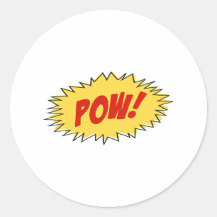 Pow Cartoon Classic Round Sticker