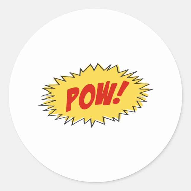 Pow Cartoon Classic Round Sticker (Front)
