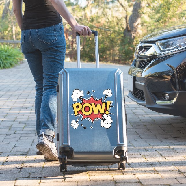 POW! comic book style cut sticker  (Suitcase Insitu)