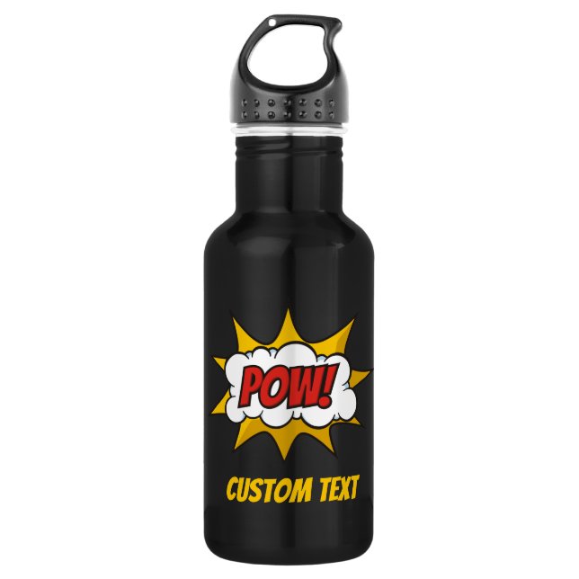 Pow Comic Sound Effect 532 Ml Water Bottle (Front)