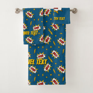 Pow Comic Sound Effect Bath Towel Set