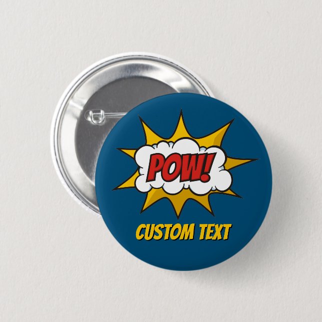 Pow Comic Sound Effect Button (Front & Back)