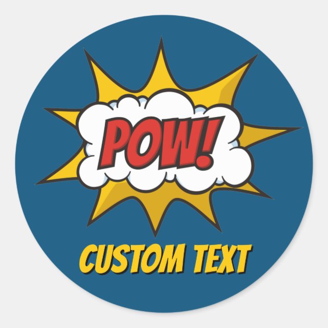 Pow Comic Sound Effect Classic Round Sticker (Front)