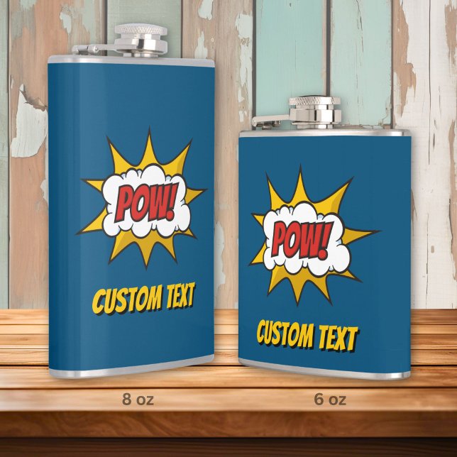 Pow Comic Sound Effect Hip Flask (Creator Uploaded)