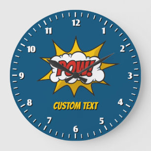 Pow Comic Sound Effect Large Clock
