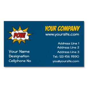 Pow Comic Sound Effect Magnetic Business Card