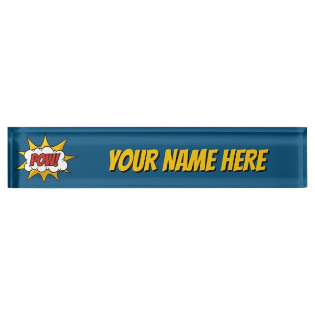 Pow Comic Sound Effect Nameplate (Front)