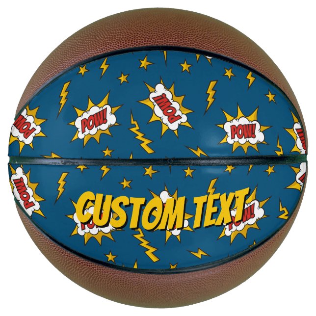 Pow Comic Sound Effect Pattern Basketball (Front)