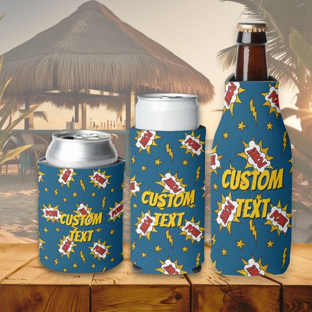 Pow Comic Sound Effect Pattern Can Cooler (Creator Uploaded)