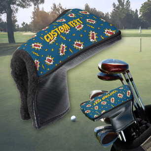 Pow Comic Sound Effect Pattern Golf Head Cover