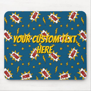 Pow Comic Sound Effect Pattern Mouse Mat