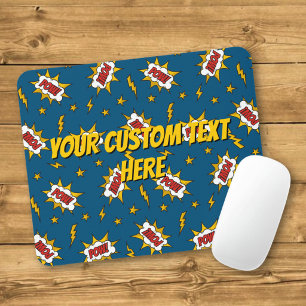 Pow Comic Sound Effect Pattern Mouse Mat