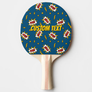 Pow Comic Sound Effect Pattern Ping Pong Paddle