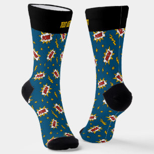 Pow Comic Sound Effect Pattern Socks