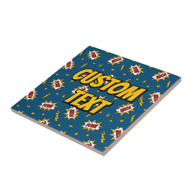 Pow Comic Sound Effect Pattern Tile (Side)