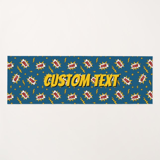 Pow Comic Sound Effect Pattern Yoga Mat (Front (Horizontal))