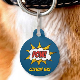 Pow Comic Sound Effect Pet Tag