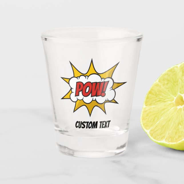Pow Comic Sound Effect Shot Glass (Front)