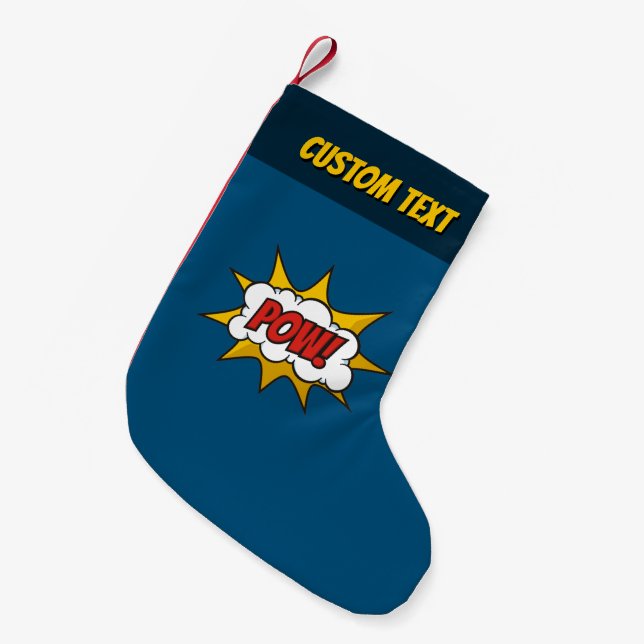 Pow Comic Sound Effect Small Christmas Stocking (Front (Hanging))