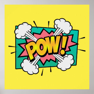 Pow comic speech bubble poster