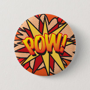 POW Fun Retro Comic Book Pop Art 6 Cm Round Badge