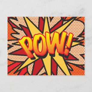POW Fun Retro Comic Book Pop Art Postcard