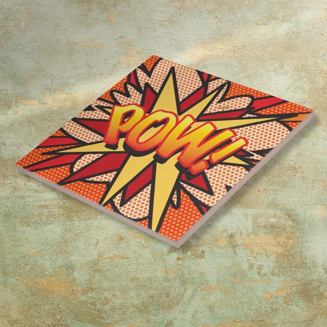 POW Fun Retro Comic Book Pop Art Tile (POW Fun Retro Comic Book Pop Art Tile)
