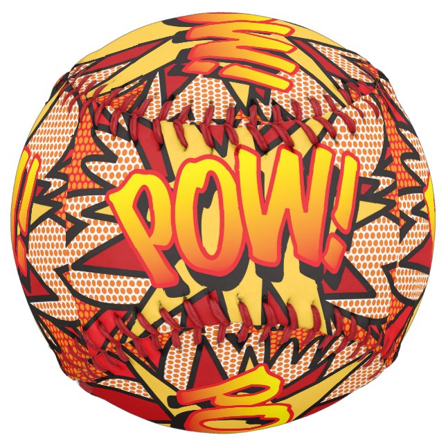 POW Fun Retro Comic Book  Softball (Front)