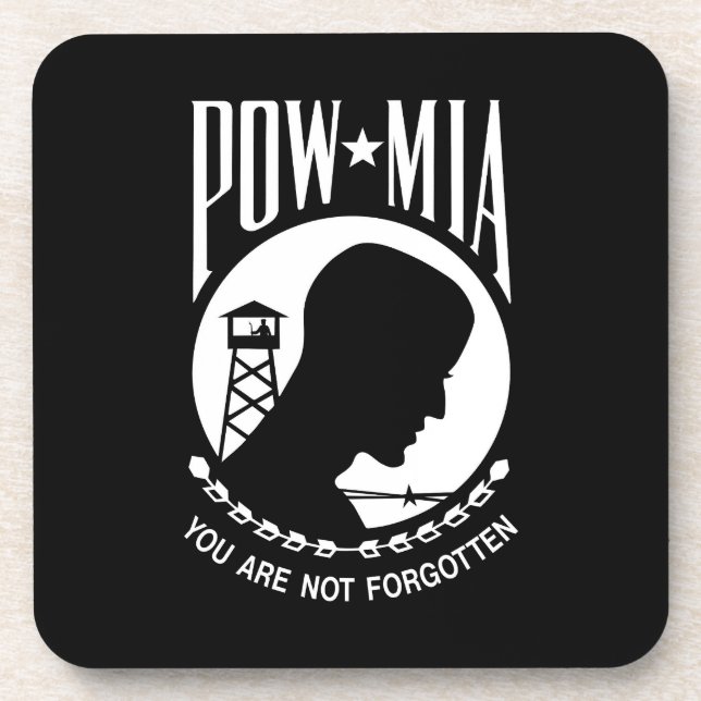 POW MIA American Military Heroes Prisoners of War Coaster (Front)