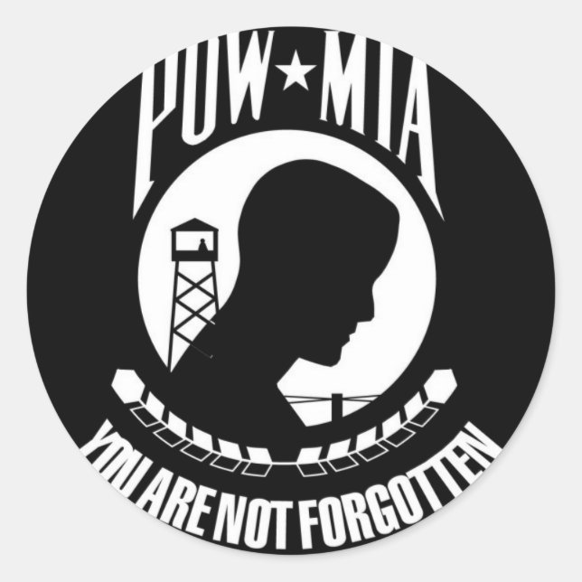 POW-MIA Flag Classic Round Sticker (Front)