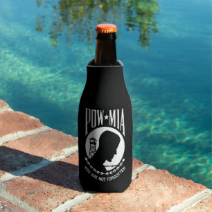 POW MIA Flag: Missing Soldiers of Vietnam War, WW2 Bottle Cooler