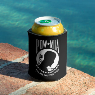 POW MIA Flag: Missing Soldiers of Vietnam War, WW2 Can Cooler