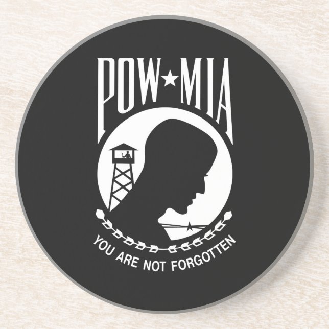 POW MIA Flag: Missing Soldiers of Vietnam War, WW2 Coaster (Front)