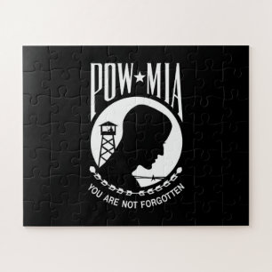 POW MIA Flag: Missing Soldiers of Vietnam War, WW2 Jigsaw Puzzle