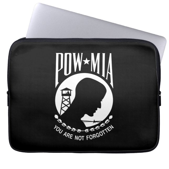 POW MIA Flag: Missing Soldiers of Vietnam War, WW2 Laptop Sleeve (Front)