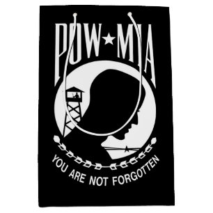 POW MIA Flag: Missing Soldiers of Vietnam War, WW2 Medium Gift Bag