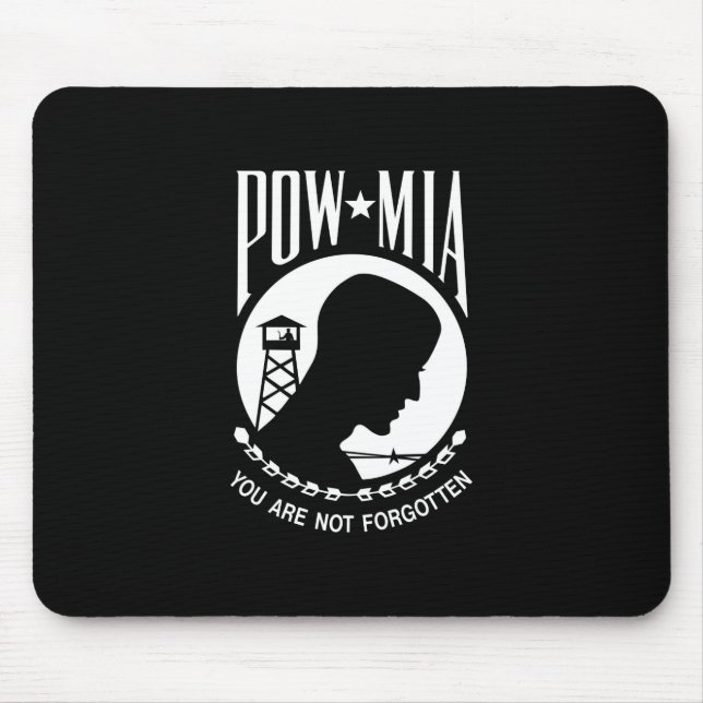 POW MIA Flag: Missing Soldiers of Vietnam War, WW2 Mouse Mat (Front)