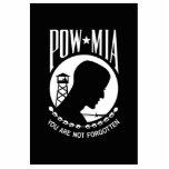 POW MIA Flag: Missing Soldiers of Vietnam War, WW2 Photo Sculpture Decoration<br><div class="desc">In the midst of the Vietnam War, a nation yearned for answers. Families across America clung to hope, desperate for news of their loved ones missing in action. One woman, whose husband was a Navy pilot lost over the skies of Southeast Asia, felt a deep need for a symbol, a...</div>
