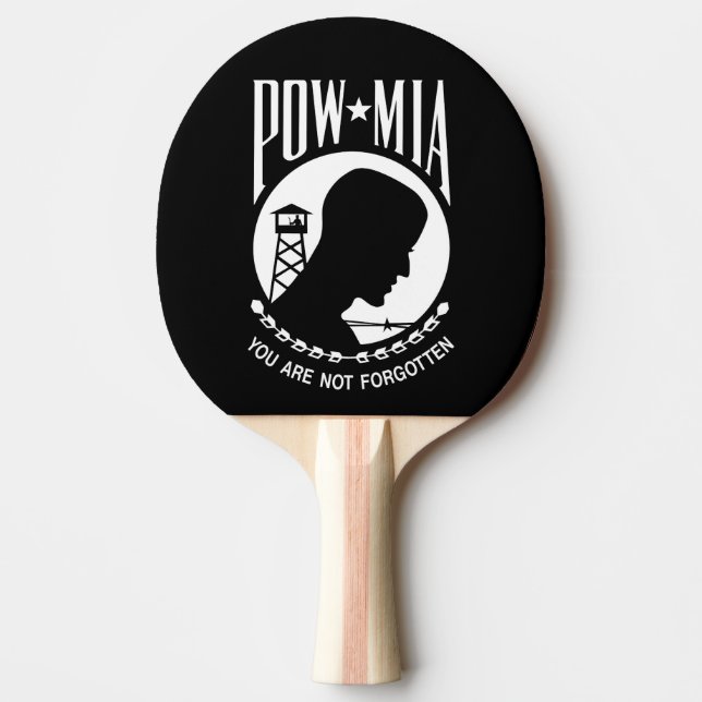 POW MIA Flag: Missing Soldiers of Vietnam War, WW2 Ping Pong Paddle (Front)