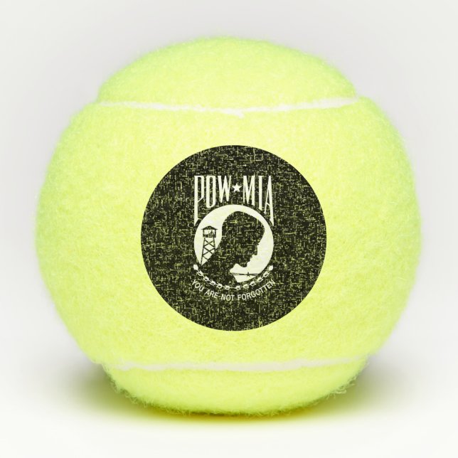 POW MIA Flag: Missing Soldiers of Vietnam War, WW2 Tennis Balls (Front)