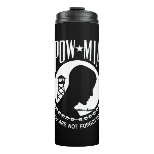 POW MIA Flag: Missing Soldiers of Vietnam War, WW2 Thermal Tumbler