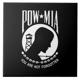 POW MIA Flag: Missing Soldiers of Vietnam War, WW2 Tile