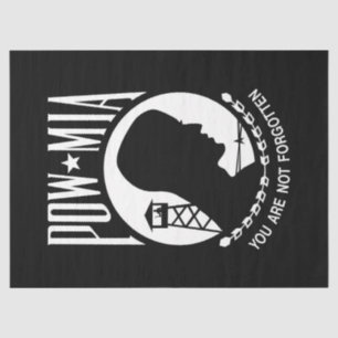 POW MIA Flag: Missing Soldiers of Vietnam War, WW2 Tissue Paper