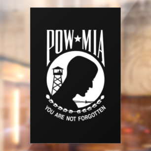 POW MIA Flag: Missing Soldiers of Vietnam War, WW2 Window Cling