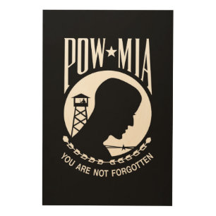 POW MIA Flag: Missing Soldiers of Vietnam War, WW2 Wood Wall Art