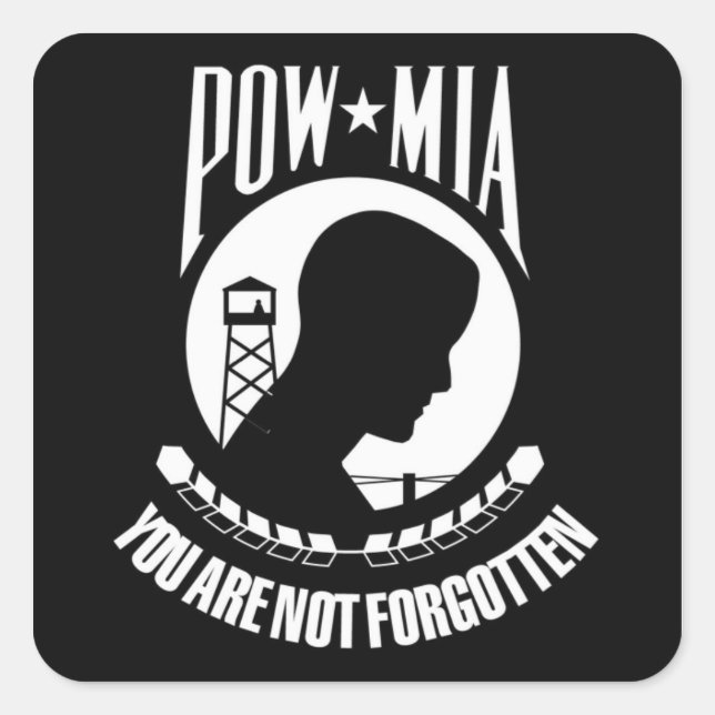 POW-MIA flag Square Sticker (Front)
