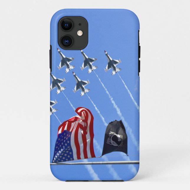 POW MIA Flag with Old Glory & The Thunderbirds Case-Mate iPhone Case (Back)