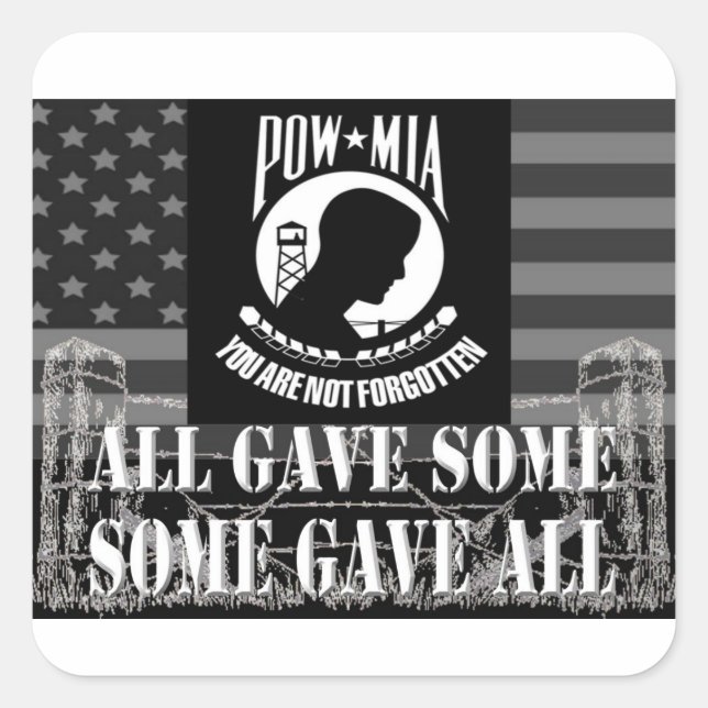 "POW-MIA" Military Stickers (Front)